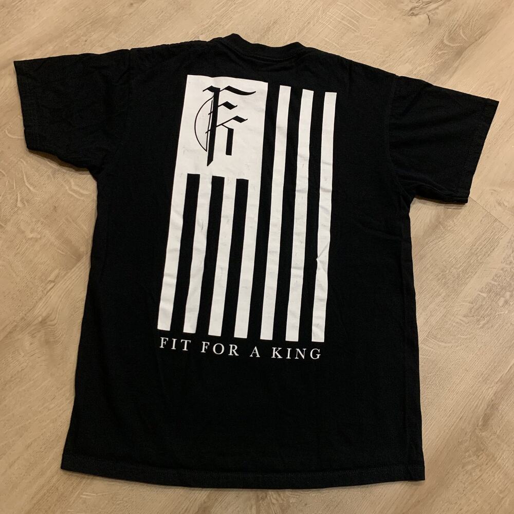 Fit For A King American Metalcore USA Flag T-Shirt Men's Medium M Black Band Tee